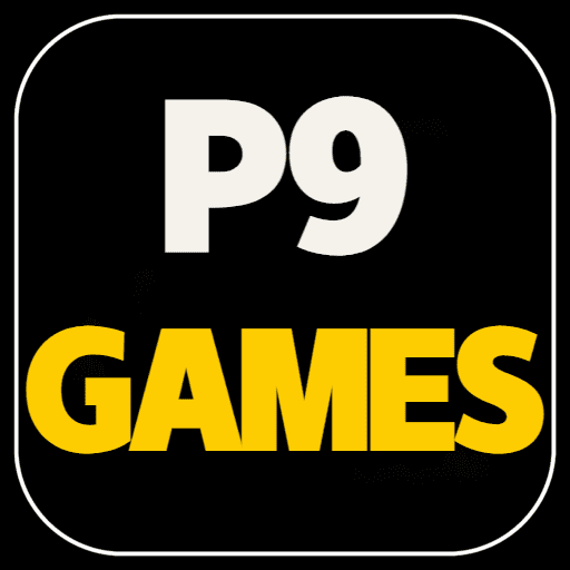 Imagem promocional da P9GAMES mostrando a plataforma e suas vantagens